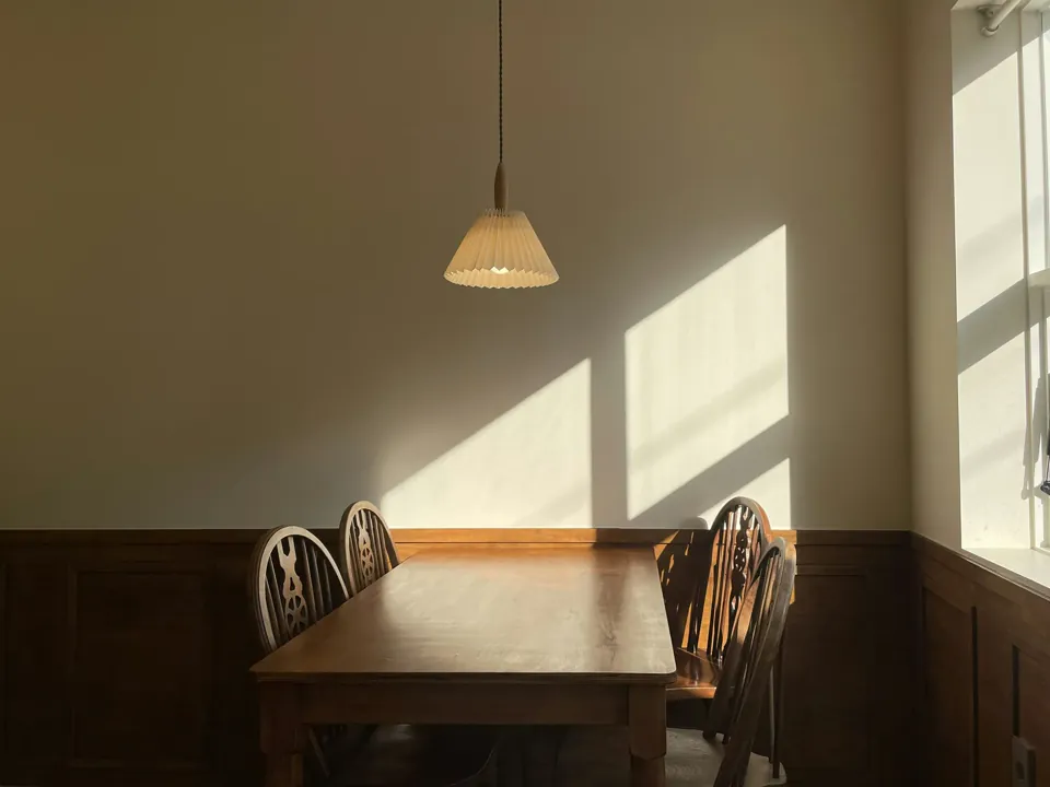 interior — raking morning light